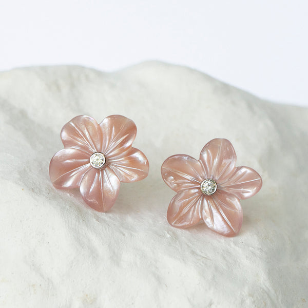 Earring jackets blush pink for diamond earstuds