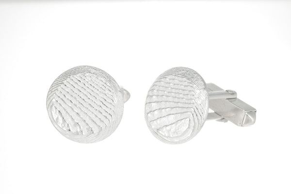 Round silver cufflinks, cufflinks for men