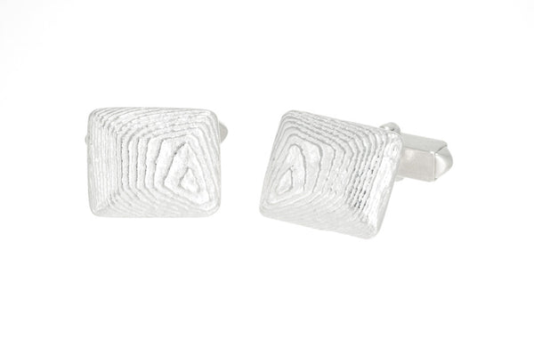 Cufflinks for men, rectangular, Sterling Silver, one-of-a-kind