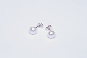 Pearl earstuds silver freshwater 7mm