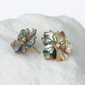 Abalone shell flower earrings