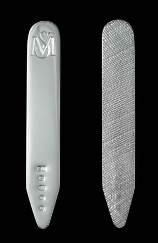 Sterling Silver Collar Stiffeners Bespoke engraved accessories for groom