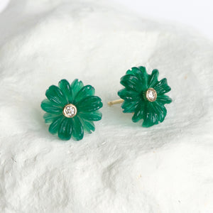Green Daisy earrings small