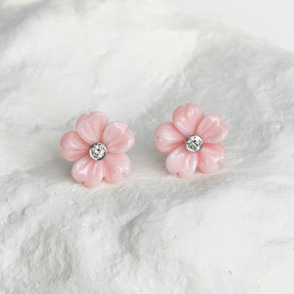 Sakura Cherry Blossom Queen Conch shell earrings – karin kraemer ...