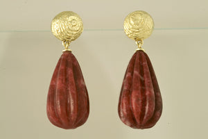 Sepia earrings 18kt gold with Thulith drops