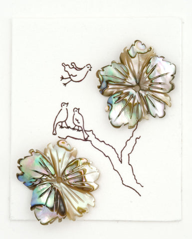 Abalone mother of pearl Flower earrings