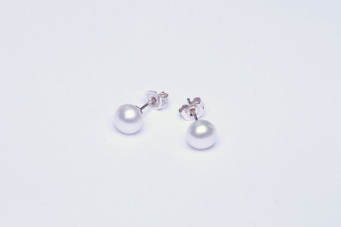 Pearl earstuds silver freshwater 7mm